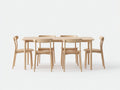 Tisch- und Stuhlset 190×95×75 cm Holz Natur - 7-teiliges Esszimmer Set mit klarer Linienführung