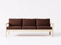 3-Sitzer Sofa 218×84×82 cm – Braun Natur – Holzrahmen für Wohnzimmer