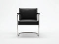 Esszimmerstuhl 57×60×80 cm Leder Schwarz/Silber - gepolsterter Freischwinger im modernen Stil