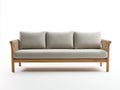 Sofa 220×84×80 cm Stoff und Holz Beige/Natur - geradliniges Wohnzimmerdesign