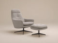 Sessel mit Fußhocker 78×84×104 cm Stoff Beige - drehbares Gestell für Wohnzimmer