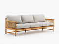 Wohnzimmer Sofa Stoffbezug Holzrahmen 215×88×82 cm - Hellgrau - skandinavischer Komfortstil