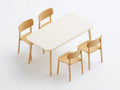 Tisch- und Stuhlset 180×90×75 cm Holz Weiß/Natur - kompakte moderne Essgruppe