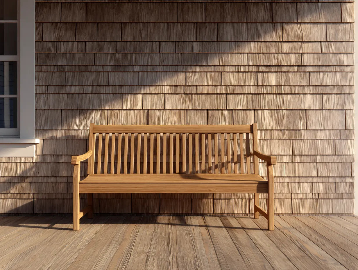 Gartenbank aus Holz 165×60×88 cm – Natur – klassische Lattenoptik mit Armlehnen