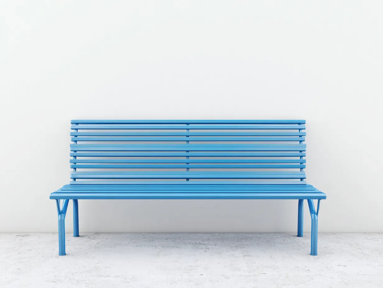 Gartenbank Metall 180×62×83 cm - Blau - wetterfest für Terrasse