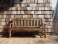 Gartenbank Holz 150×58×88 cm Braun - klassische Sitzbank für den Außenbereich