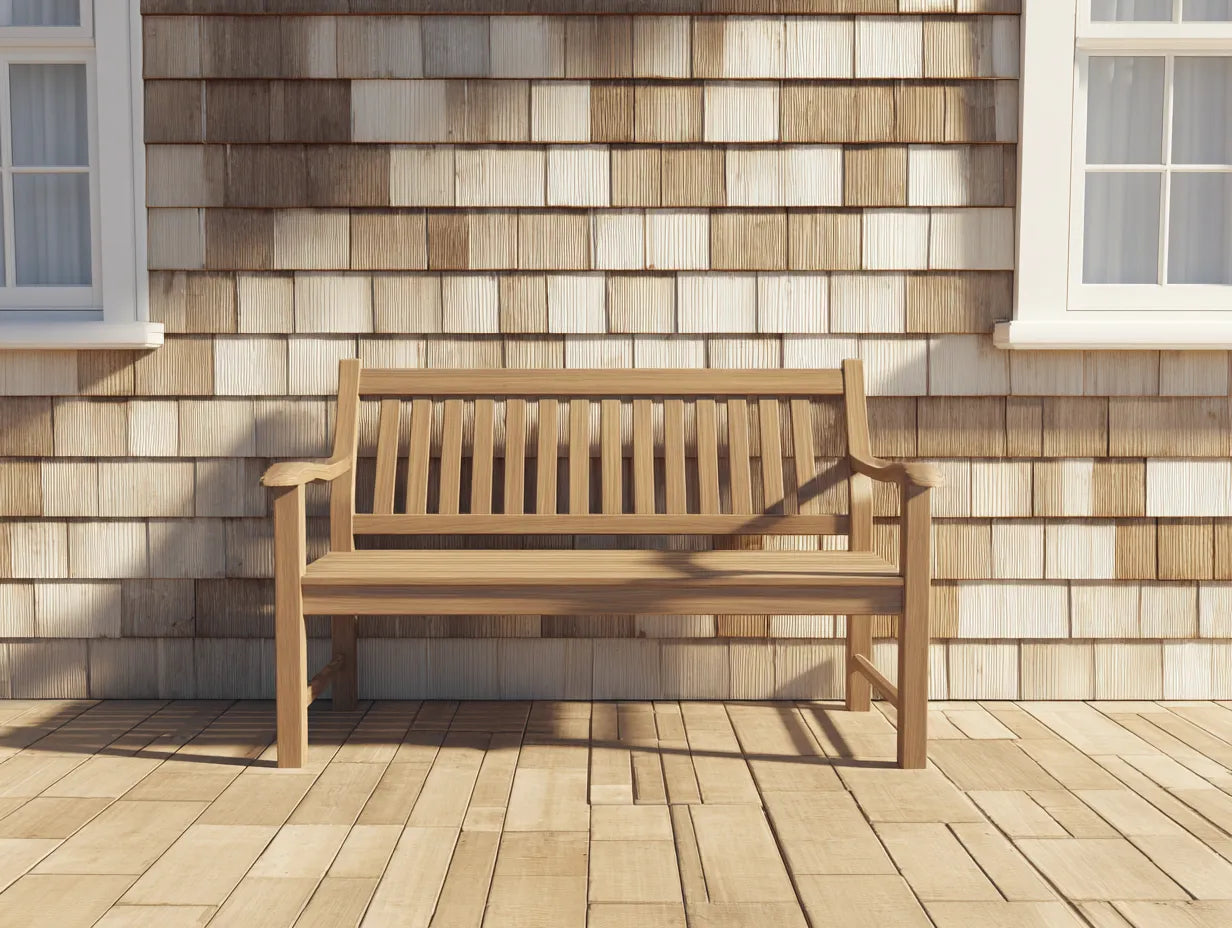 Gartenbank Holz 170×60×82 cm - Hellbraun - zeitlose Sitzbank für Terrasse und Garten