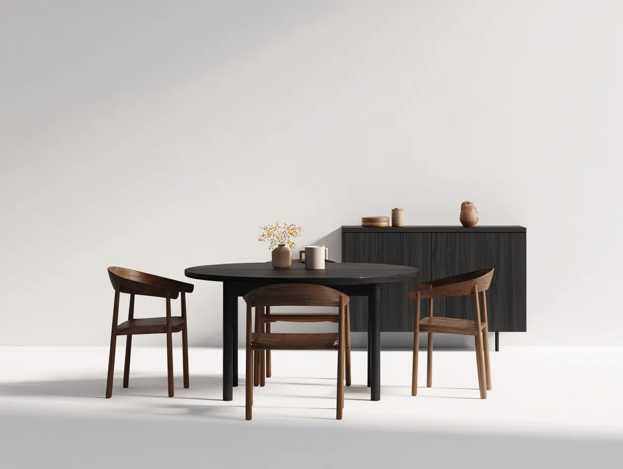 Tisch- und Stuhlset 145×90×75 cm Holz Schwarz/Braun - 5-teiliges Esszimmer Set im modernen Stil