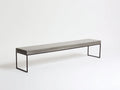 Gartenbank aus Beton und Metall 220×42×45 cm – Grau Schwarz – minimalistisch für den Außenbereich