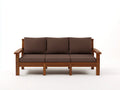 Wohnzimmer Sofa Holzgestell Stoffbezug 220×90×82 cm - Braun - minimalistischer Wohnstil