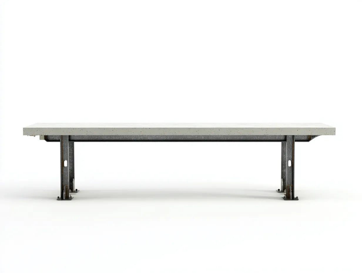 Gartenbank Beton Metall 180×45×46 cm Grau - robuste Sitzbank im industriellen Stil