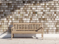 Gartenbank Holz 145×56×86 cm Hellbraun - schlichte Terrassenbank mit offener Rückenlehne