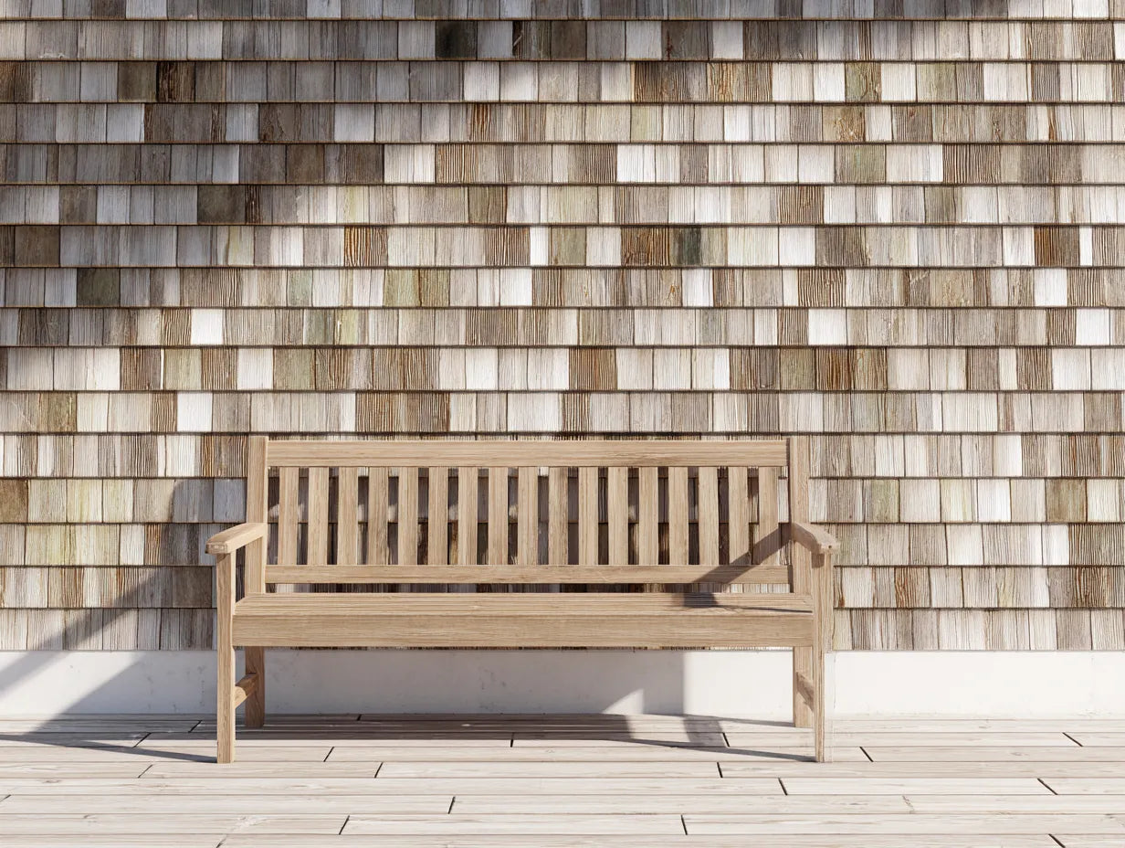 Gartenbank Holz 145×56×86 cm Hellbraun - schlichte Terrassenbank mit offener Rückenlehne